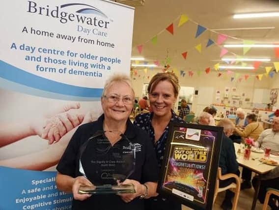 Senior support worker Gill Sinar, pictured with day care manager Lisa Lehan from Bridgewater Day Care at Golborne Day Centre