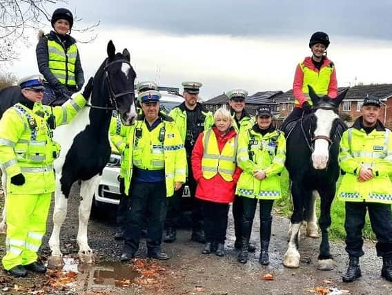 GMP's Mounted Unit doing a Safer Pass initiative in Lowton