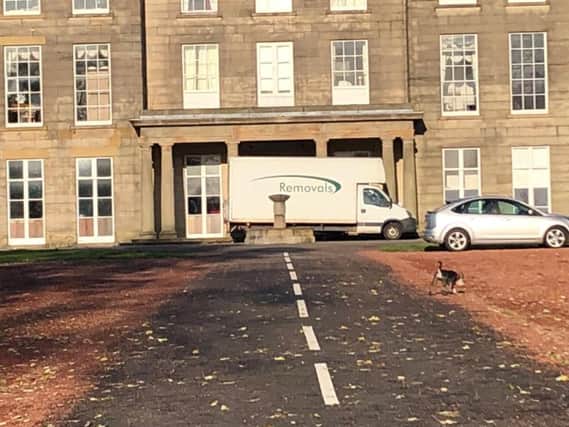 A removal van outside Haigh Hall last week. Residents also say items have been removed from the venue ahead of the termination of Contessa Hotels lease on November 22.
