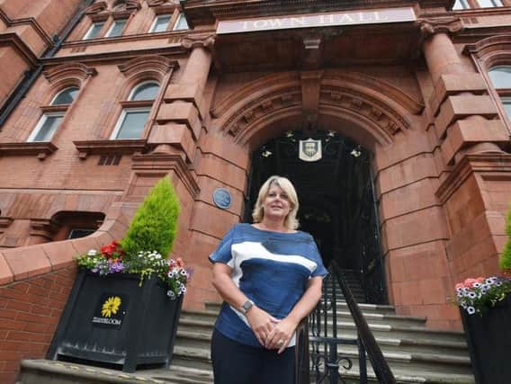 Chief executive of the council Alison Mckenzie-Folan outside Wigan Town Hall