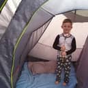 Archie in his tent