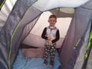 Archie in his tent