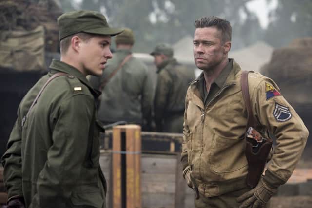 Wardaddy (Brad Pitt) and Lieutenant Parker (Xavier Samuel) in Fury