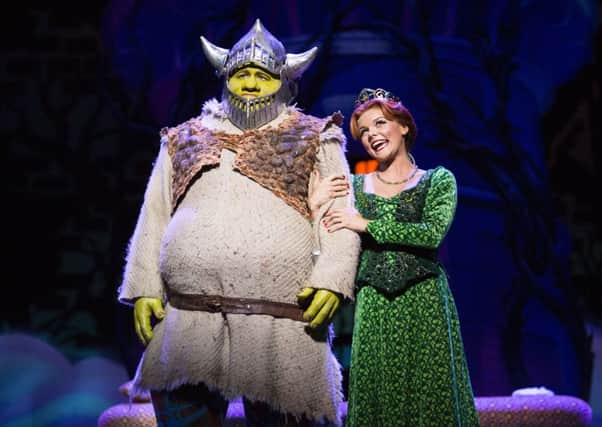 A scene from Shrek The Musical at The Palace Theatre, Manchester