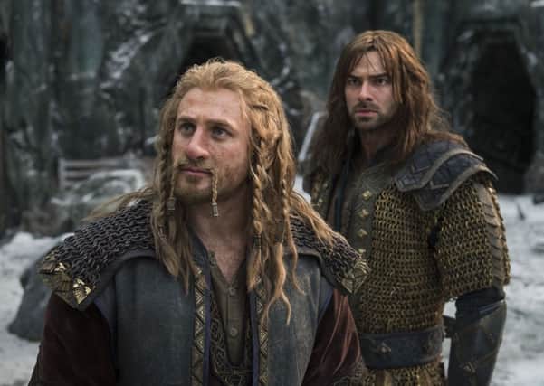 The Hobbit: The Battle Of The Five Armies. Pictured: Dean O'Gorman (left) as Fili and Aidan Turner as Kili