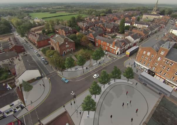 A visualisation of how Tyldesley town centre will look once it has been altered to accommodate the guided busway