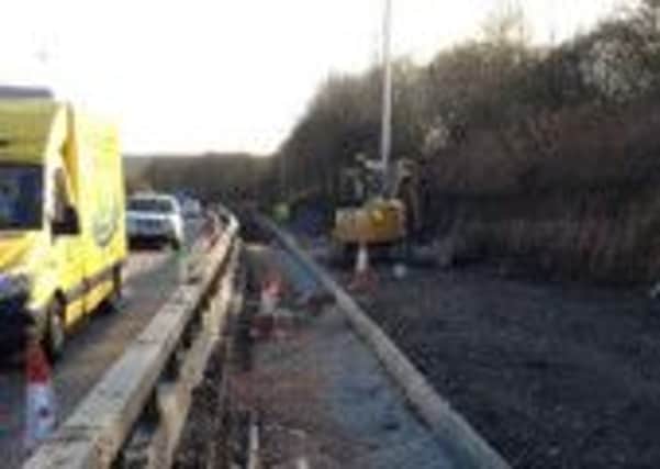 Work taking place to widen the link road between the M6 and the A577