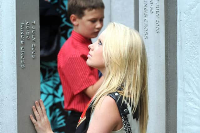 Charlotte Harris looks at the July 7, 2005 London Bombing Memorial, in Hyde Park, in London