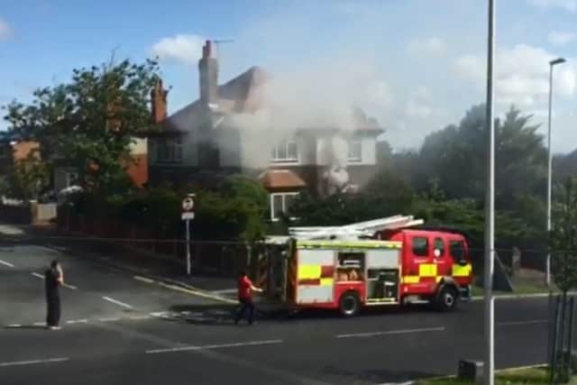 The burning house in Warbreck Hill Road, Blackpool.   Picture courtesy of Jordan Porter