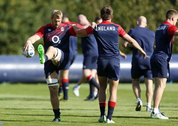 Chris Robshaw during an England training session at Pennyhill Park, Bagshot