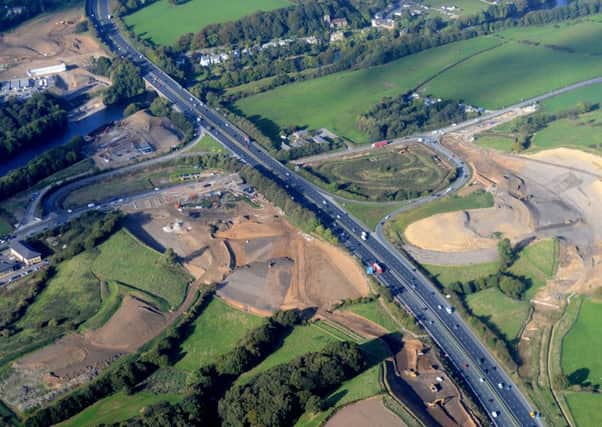 The Heysham Link road taking shape at Junction 34 of the M6 as taken from the air by the National Police Air Service Warton at the end of September 2014.