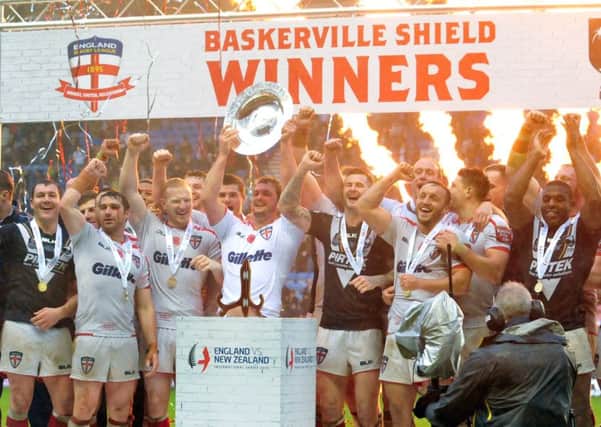 England players with the Baskerville Shield