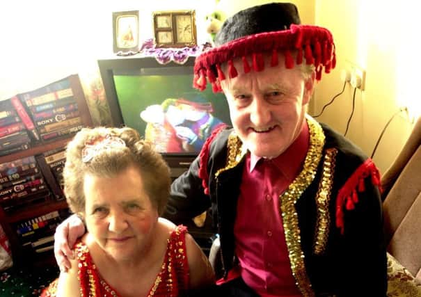 Marian Thompson and John Thompson, aka The Rumburgers, at their home in Ingol, Preston, after their television appearance on Peter Kay's Phoenix Nights
