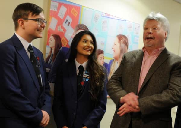 Falklands war veteran Simon Weston OBE, meets pupils and speaks to the whole school during an assembly, part of a series of inspirational and motivational guest speakers at Cansfield High School