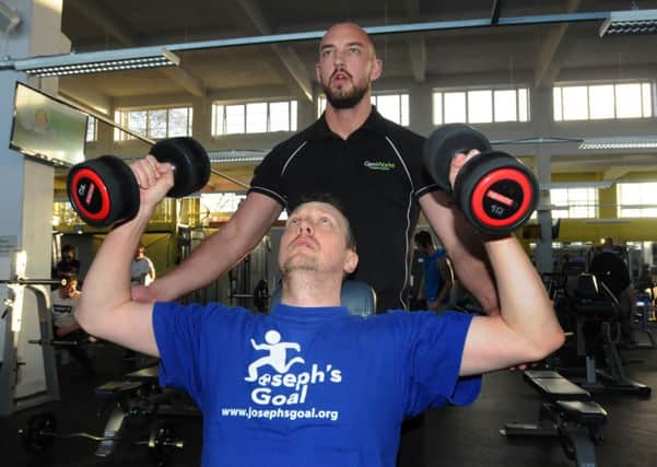 FITNESS COLUMN
Wigan Evening Post reporter Paul Kendrick in the gym with personal trainer Ryan Garnett, at Gym Works, Euxon Lane, Chorley.