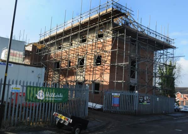 A new building is under construction, Coppull Lane, Swinley, Wigan