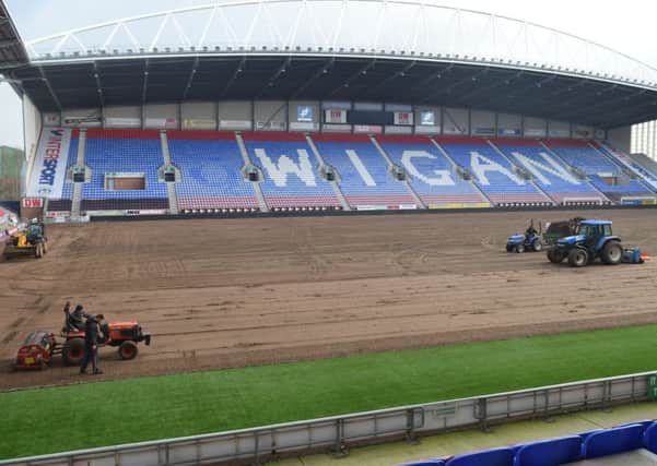 The DW Stadium pitch was relayed earleir this month