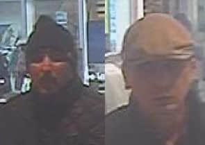 Two of the three men police want to speak to in relation to the theft