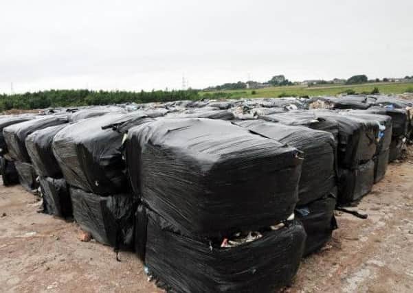 The bales of Blakeley's waste dumped in Oswaldtwistle