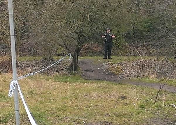 Police have taped off land off Gathurst Lane, Shevington