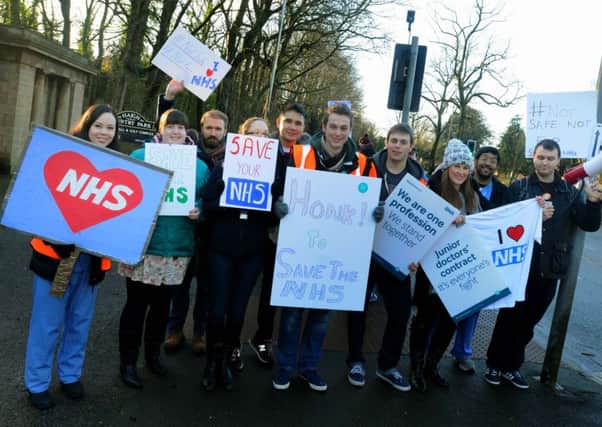 Junior doctors during a previous walkout