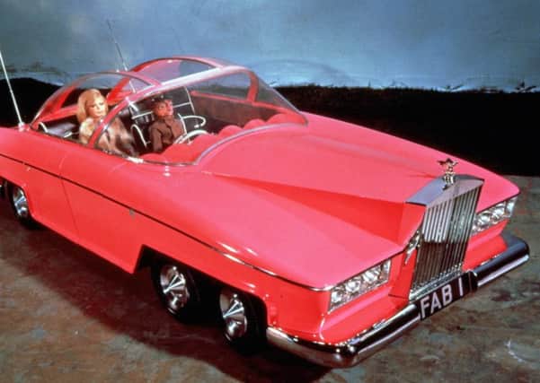 FAB1, the pink Rolls Royce driven by International Rescues Lady Penelope and her chauffeur, Parker