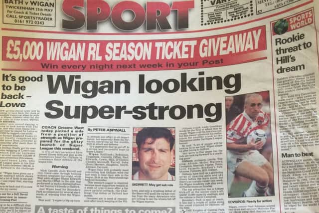 The Wigan Evening Post previews Wigan's first Super League match 20 years ago