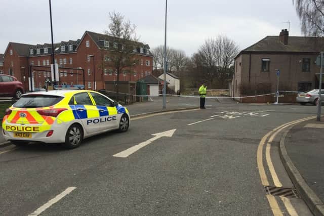 Templeton Road is taped off after the brawl and double stabbing