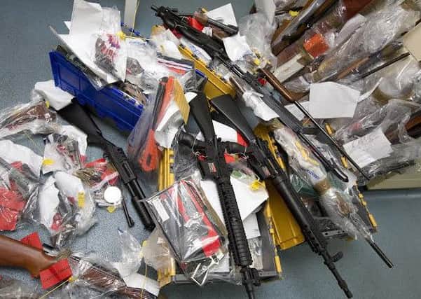 Firearms recovered during a previous two-week gun amnesty by GMP