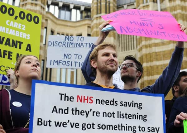Junior doctors with supporters strike outside the Department of Health