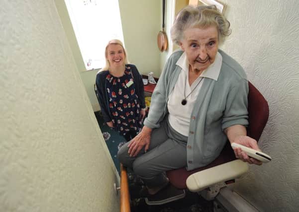 Pharmacy worker Rachel Shannon was so upset when she visited 88 year-old Ruth Riley's home in Walton-le-Dale and saw her struggling up the stairs that she started an appeal for a stairlift, which has now been installed