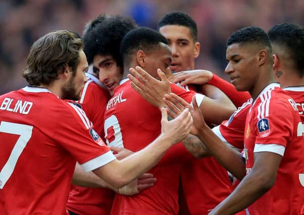Manchester United celebrate at Wembley