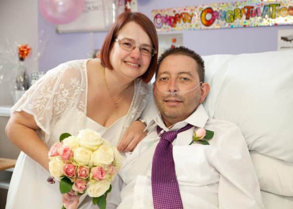 Craig and Sharon Walmsley getting married at Wigan Infirmary