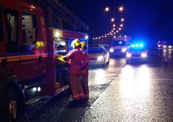 Fire crews from Wigan and Leigh attended a crash on the M6 northbound between junction 25 and 26