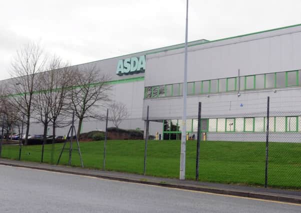 Exterior of Asda distribution centre at Wheatlea Industrial Estate, Marus Bridge