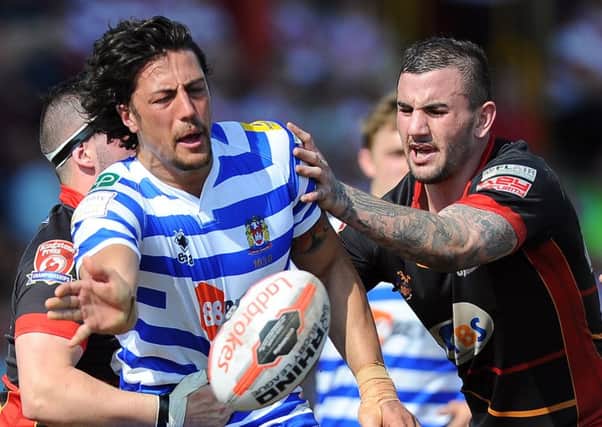 Anthony Gelling in his last appearance for Wigan, against Dewsbury in the Challenge Cup a month ago