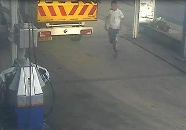 CCTV footage from a petrol station of suspected Easirent van thieves