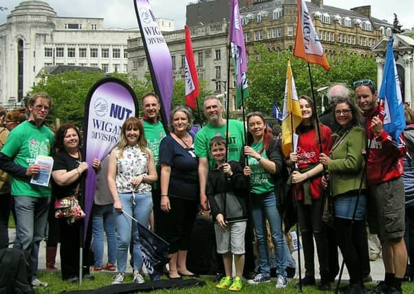 The Wigan NUT delegation at the Manchester demonstration