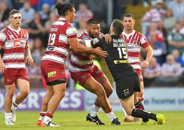 Frank-Paul Nuuausala is tackled on his debut