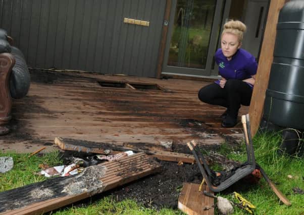 Christina Mather at the scene of the fire at Mere House day nursery