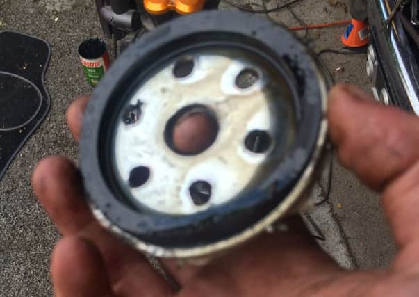 The offending oil filter - or what was left of it