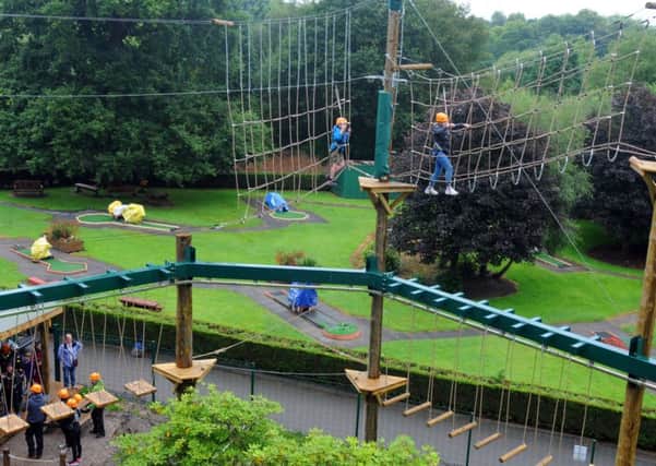 Fun for all the family as members of the public were invited to try out the new high ropes adventure course at Haigh Hall