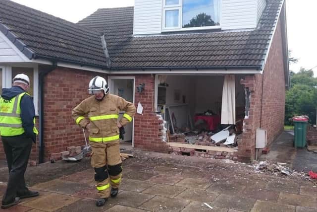 A car smashed into a house in Sandygate Lane in Preston