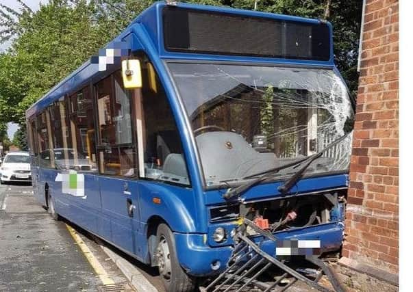 The bus following the crash in Tyldesley