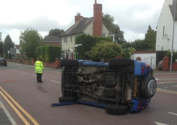 The Suzuki on its side