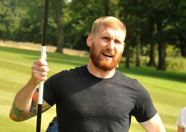 Sam Tomkins, pictured at Monday's Foot Golf event, has given the current league structure his backing