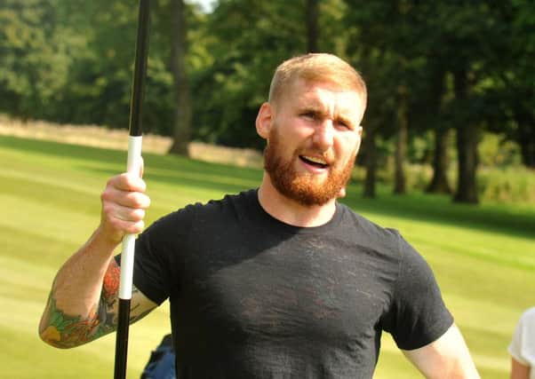 Sam Tomkins at Haigh Hall's Foot Golf course earlier this week