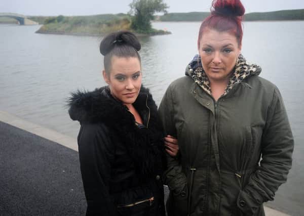 Victoria Spencer (left) and Bianca Schofield, who were involved in a dramatic rescue at Fleetwood Boating Lake when a boy fell into the water and could not climb back out. PIC BY ROB LOCK
19-8-2016
