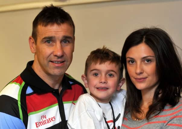 Andy Johnson with son Jack and wife Alex