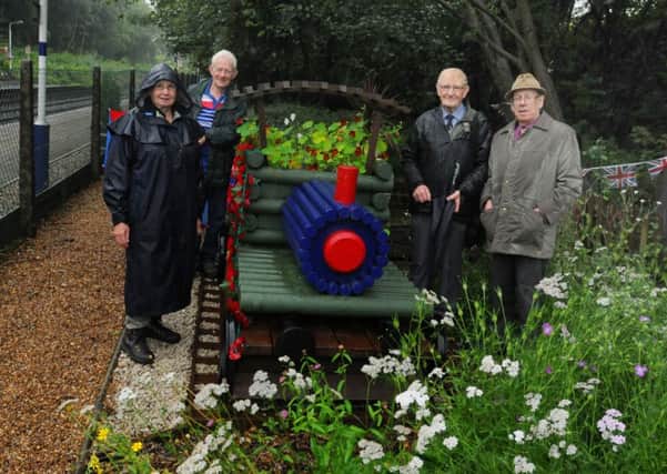 Friends of Hindley Station, from left: Sheila Davison, Jim Ellis, Joseph Fairhurst and David Culshaw